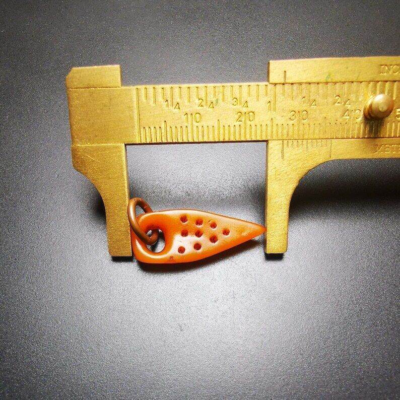 Yak Bone Carved Amulet Kila Dorje Phurba - Tibetan Buddhist amulet, size reference