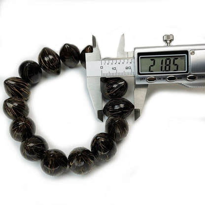 Tibetan Wrist Mala,Lucky Rat Beads,Plam Seed Bead Bracelet Prayer Bead,9" Length - Tibetan Buddhist mala beads, size reference