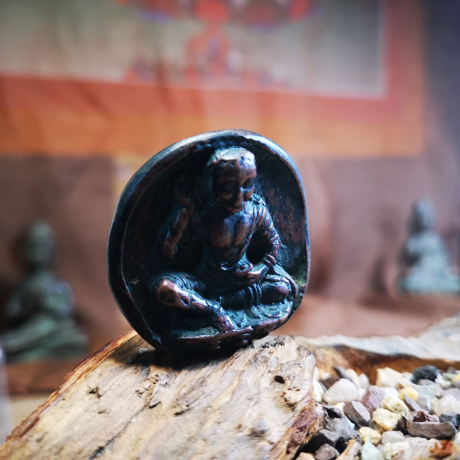 Gandhanra Acient Small Jetsun Milarepa Statue From Kathok Monastery,80 years old