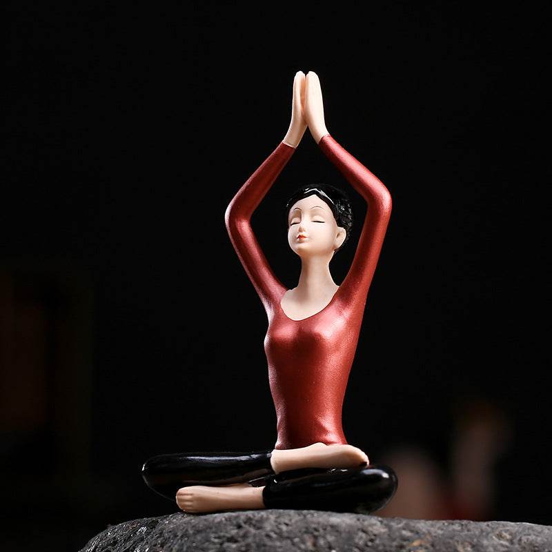 Ceramic Yoga Statues - Tibetan Buddhist statue, front view