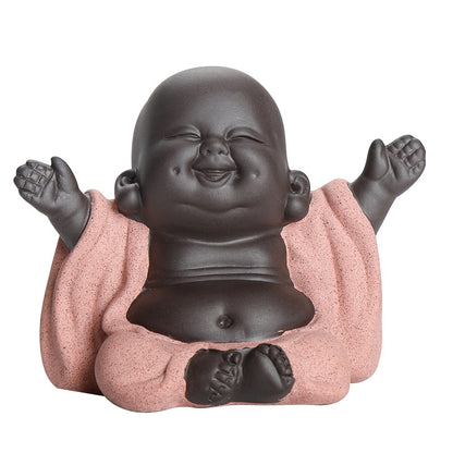 Purple Clay Maitreya Buddha Statues