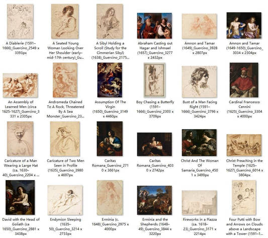 83 Painting Images by Guercino Italian, 1591-1666 - Tibetan Buddhist thangka, front view