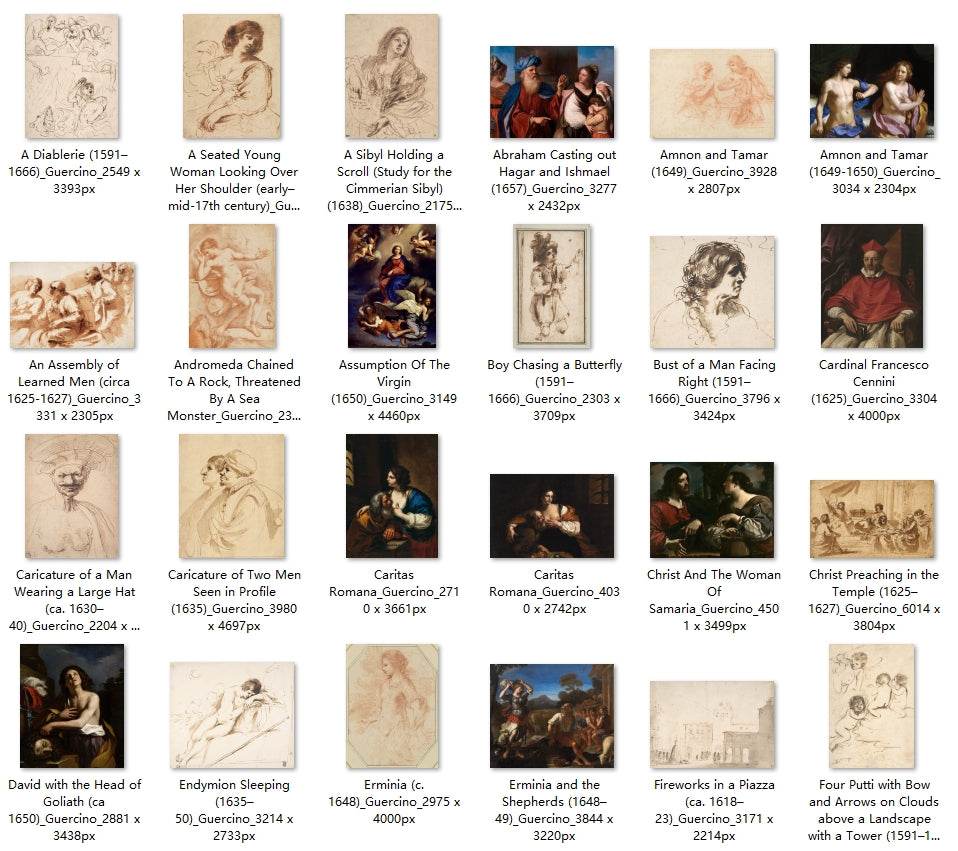 83 Painting Images by Guercino Italian, 1591-1666 - Tibetan Buddhist thangka, front view