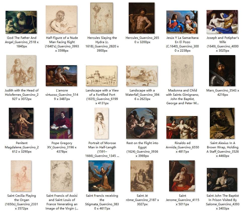 83 Painting Images by Guercino Italian, 1591-1666 - Tibetan Buddhist thangka, detailed view