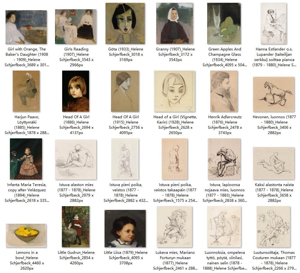 121 Painting Images by Helene Schjerfbeck Finnish, 1862 – 1946 - Tibetan Buddhist thangka, detailed view