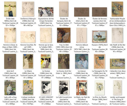 169 Painting Images by Henri de Toulouse-Lautrec French, 1864-1901 - Tibetan Buddhist thangka, close-up detail