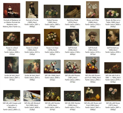 87 Painting Images by Henri Fantin-Latour (French, 1836-1904)