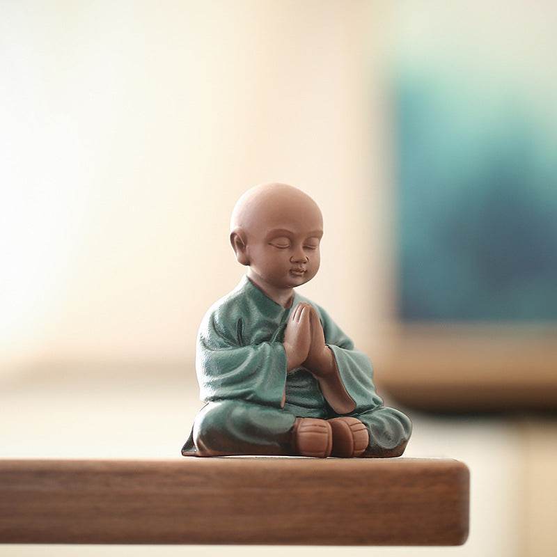 Purple Sand Meditation Buddha Statue - Tibetan Buddhist statue, detailed view
