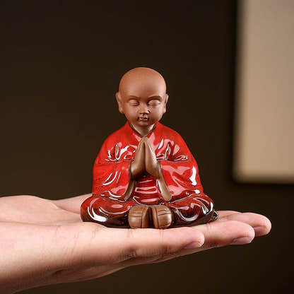 Purple Sand Meditation Buddha Statue - Tibetan Buddhist statue, close-up detail