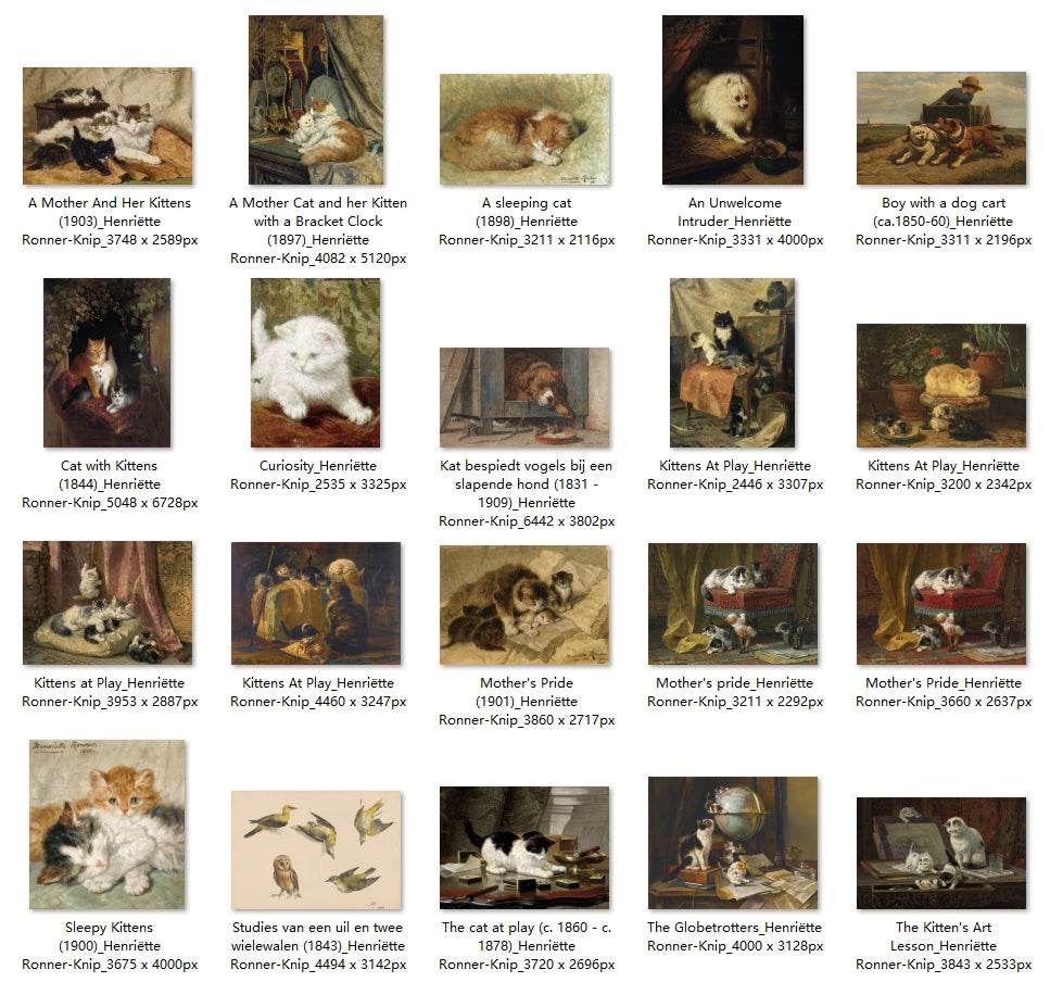 32 Painting Images by Henriëtte Ronner-Knip Dutch, 1821 – 1909 - Tibetan Buddhist thangka, front view