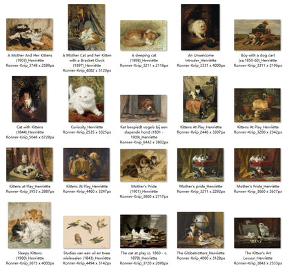 32 Painting Images by Henriëtte Ronner-Knip (Dutch, 1821 – 1909)