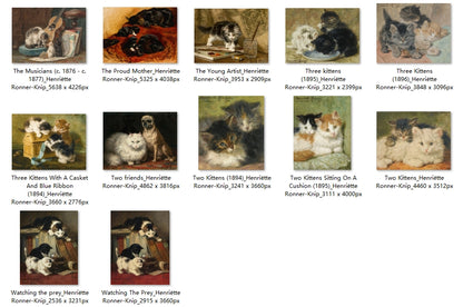 32 Painting Images by Henriëtte Ronner-Knip (Dutch, 1821 – 1909)