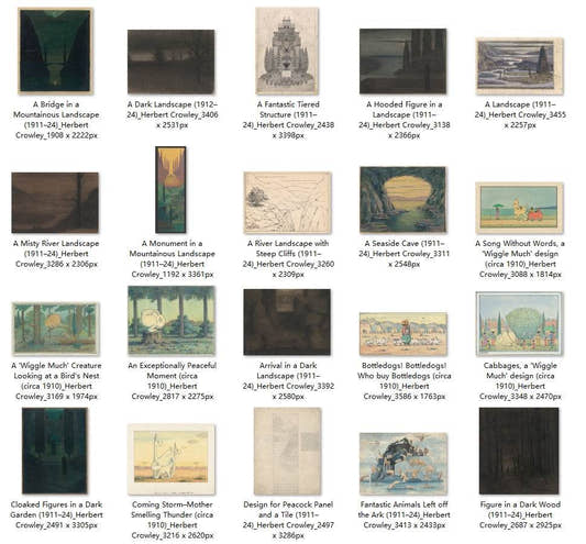 50 Painting Images by Herbert Crowley English, 1873 – 1937 - Tibetan Buddhist thangka, detailed view