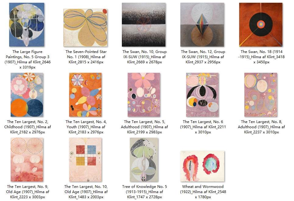 34 Painting Images by Hilma af Klint Swedish, 1862 – 1944 - Tibetan Buddhist thangka, detailed view