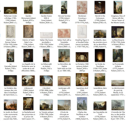 153 imágenes de pinturas de Hubert Robert (francés, 1733-1808)