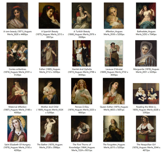 25 Painting Images by Hugues Merle (French, 1823 - 1881)