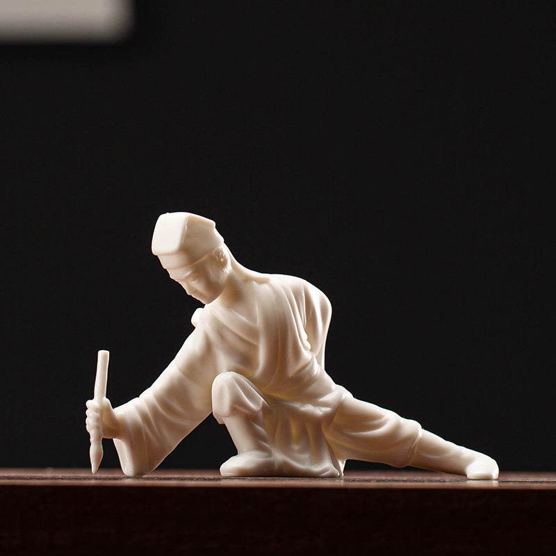 White Porcelain Buddha Statues - Tibetan Buddhist statue, detailed view