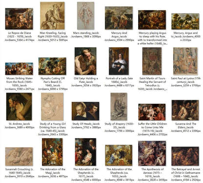 70 Painting Images by Jacob Jordaens Flemish, 1593-1678 - Tibetan Buddhist thangka, detailed view