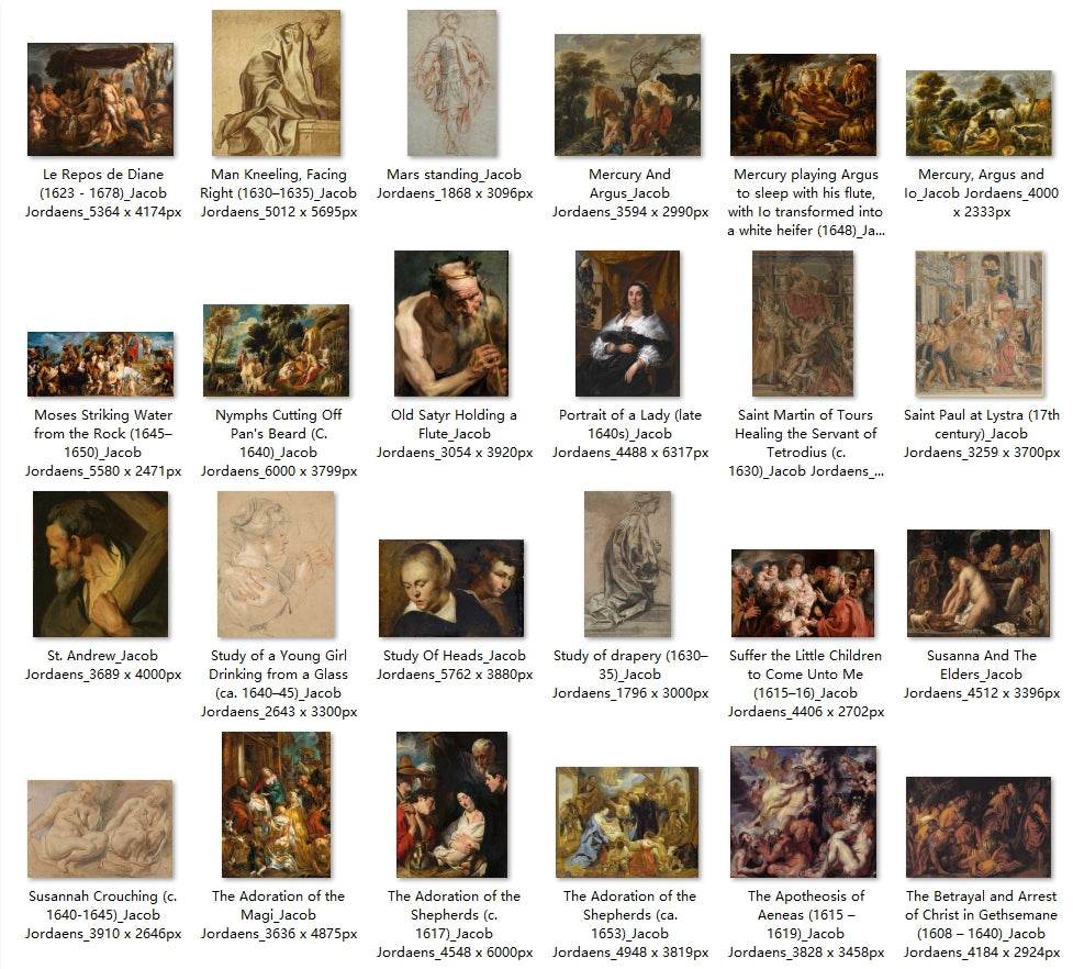 70 Painting Images by Jacob Jordaens Flemish, 1593-1678 - Tibetan Buddhist thangka, detailed view