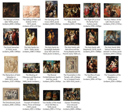 70 Painting Images by Jacob Jordaens Flemish, 1593-1678 - Tibetan Buddhist thangka, close-up detail
