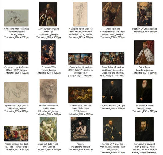 53 Painting Images by Jacopo Tintoretto Italian, 1518-1594 - Tibetan Buddhist thangka, front view