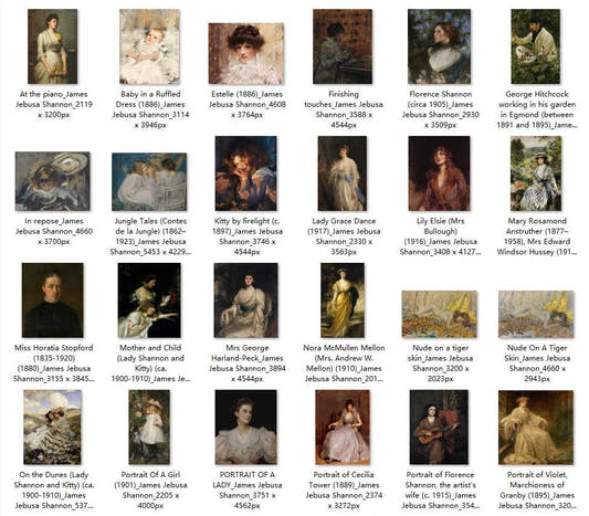 42 Painting Images by James Jebusa Shannon American, 1862-1923 - Tibetan Buddhist thangka, front view