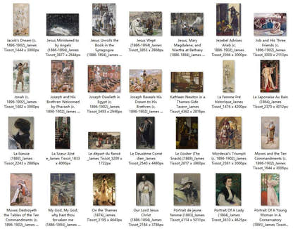 125 Painting Images by James Tissot French, 1836-1902 - Tibetan Buddhist thangka, detailed view
