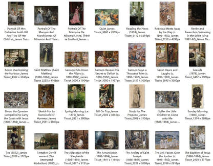 125 Painting Images by James Tissot French, 1836-1902 - Tibetan Buddhist thangka, close-up detail