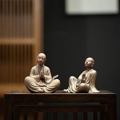 Ceramic Meditation Buddha Statue - Tibetan Buddhist statue, front view