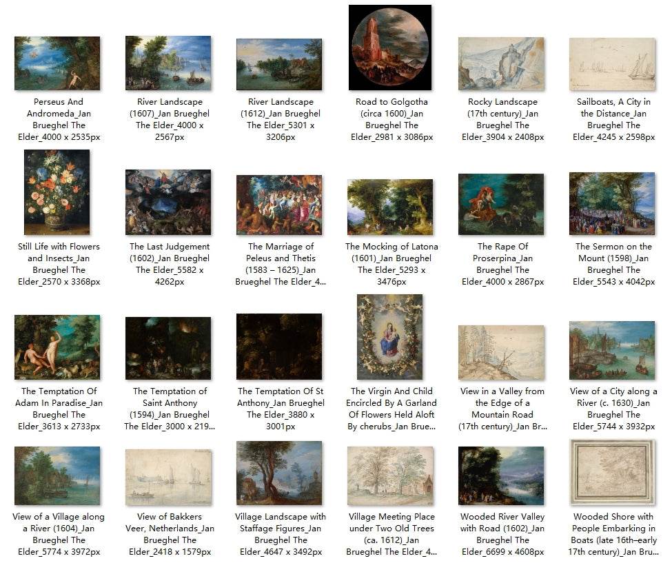 48 Painting Images by Jan Brueghel The Elder Flemish, 1568 - 1625 - Tibetan Buddhist thangka, detailed view