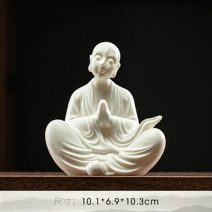 Ceramic Meditation Buddha Statue - Tibetan Buddhist statue, size reference