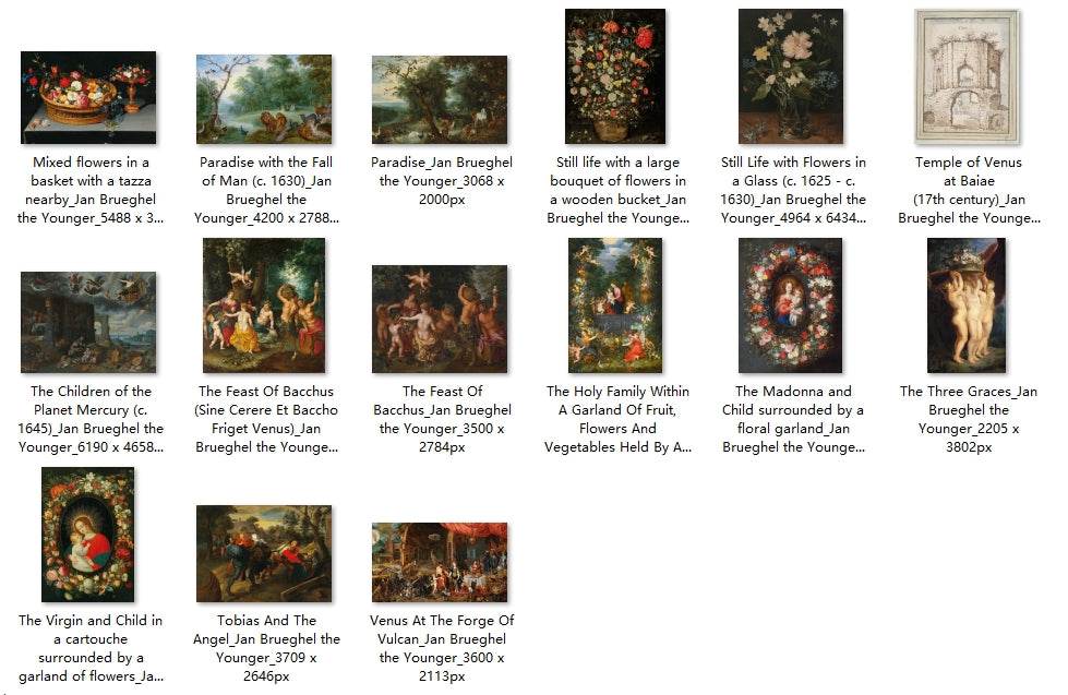 39 Painting Images by Jan Brueghel the Younger Flemish, 1601 - 1678 - Tibetan Buddhist thangka, detailed view