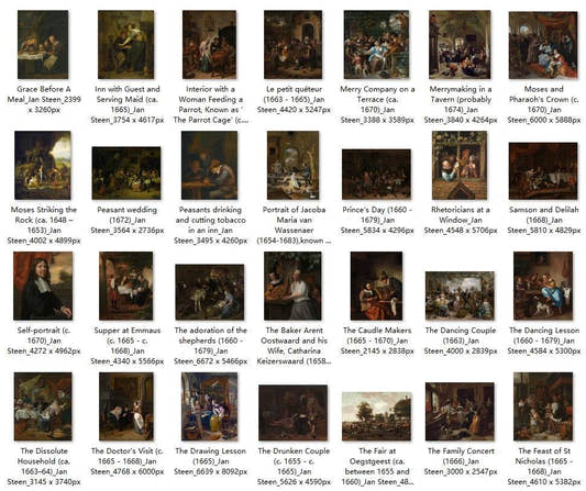 76 Painting Images by Jan Steen Dutch, 1626-1679 - Tibetan Buddhist thangka, detailed view