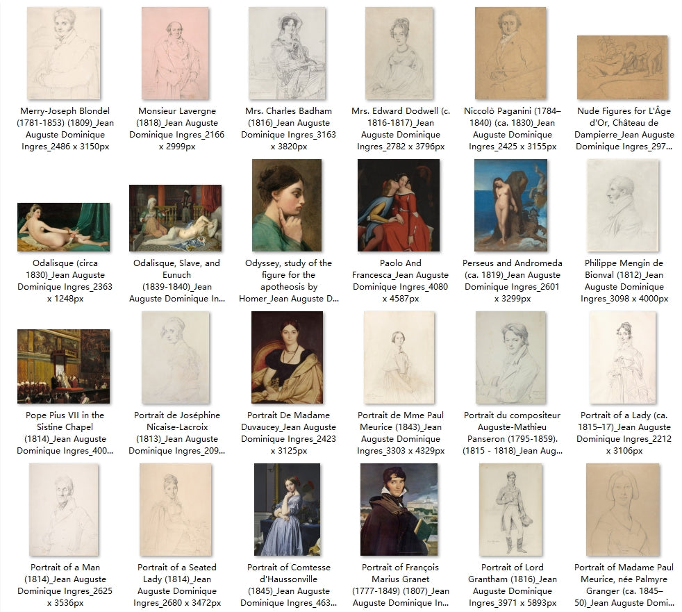 105 Painting Images by Jean Auguste Dominique Ingres (French, 1780 - 1867)