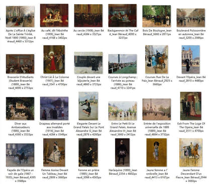 99 Painting Images by Jean Béraud French, 1849-1935 - Tibetan Buddhist thangka, front view