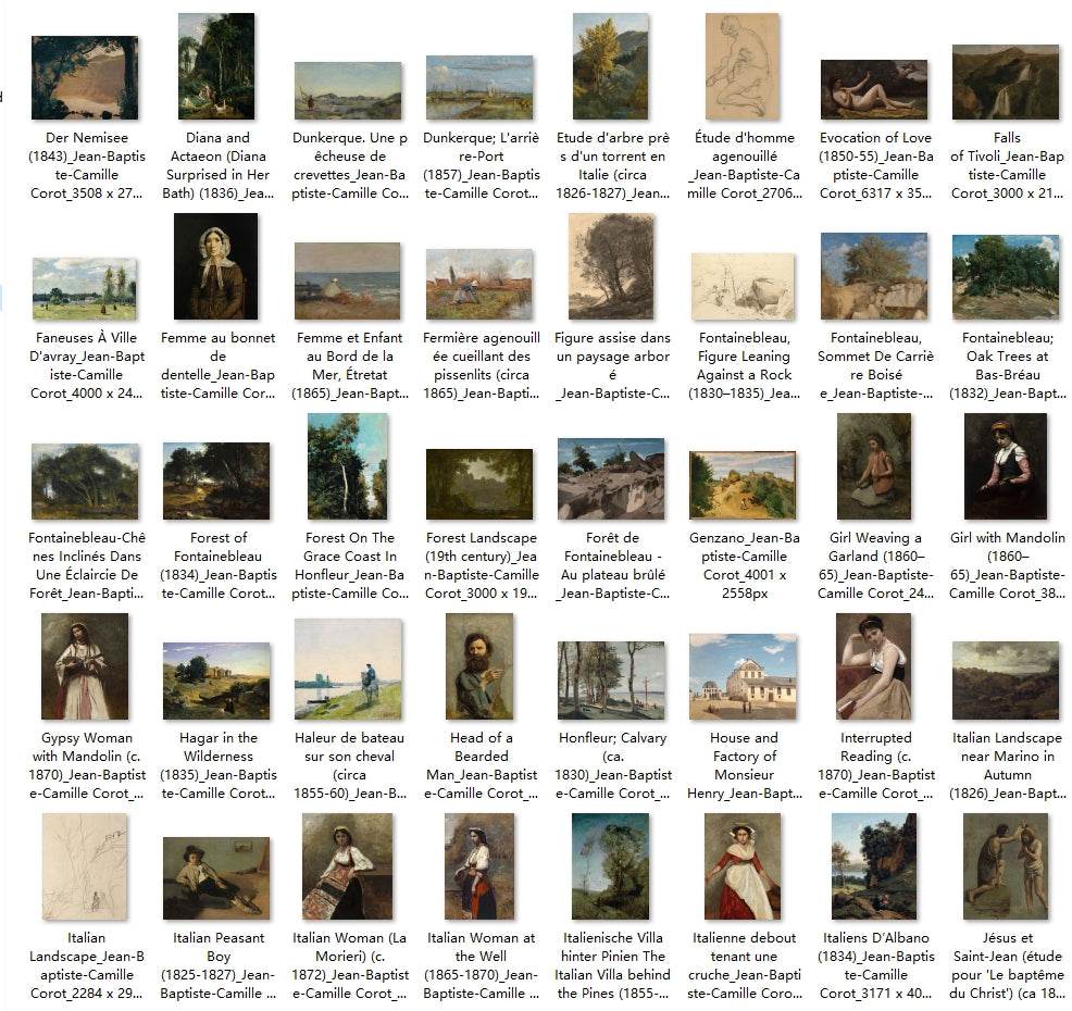 254 Painting Images by Jean-Baptiste-Camille Corot French, 1796 - 1875 - Tibetan Buddhist thangka, detailed view