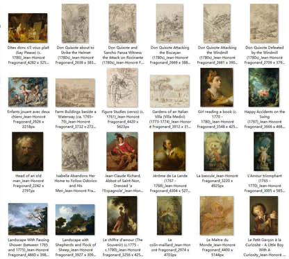 114 Painting Images by Jean-Honoré Fragonard French, 1732-1806 - Tibetan Buddhist thangka, detailed view
