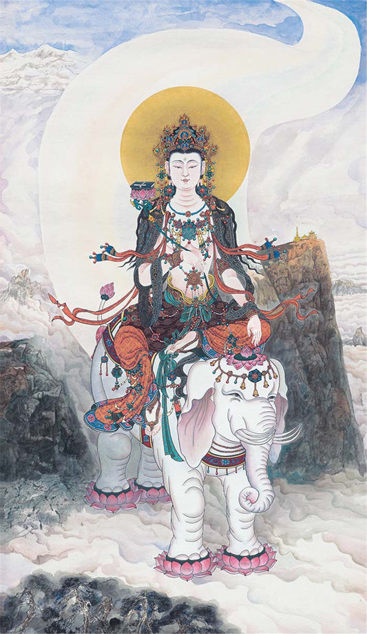 Gandhanra Tibetan Thangka Art - Samantabhadra - from Kathok Monastery - Giclee Print with Mineral Pigments