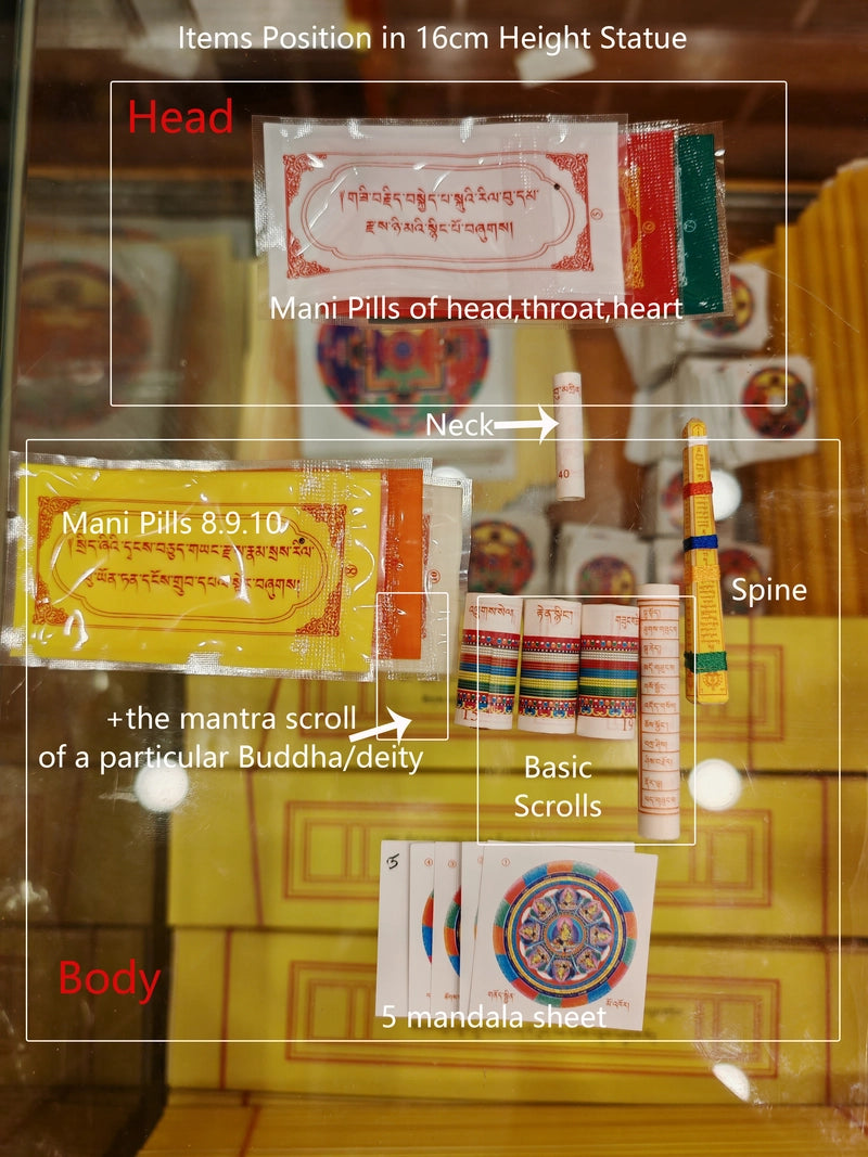 A Guide to Self-Consecration Filling for Sacred Tibetan Buddha Statues - 16cm height