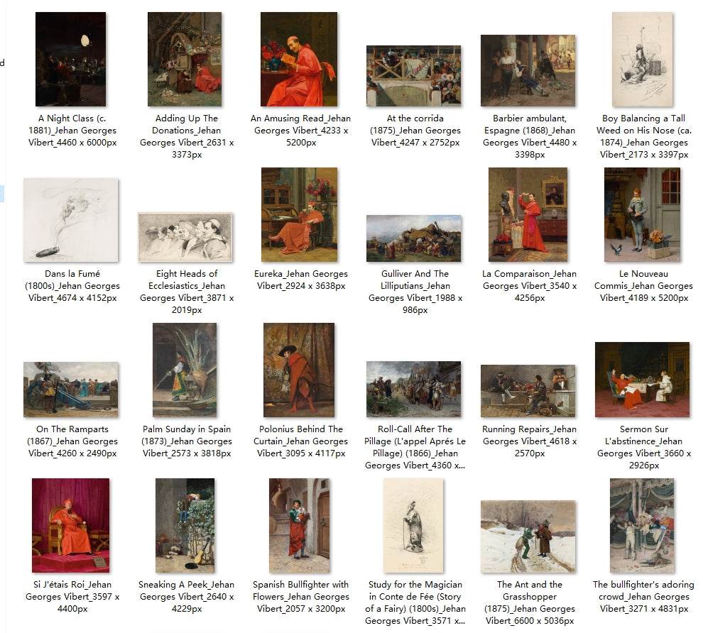 36 Painting Images by Jehan Georges Vibert French, 1840 – 1902 - Tibetan Buddhist thangka, front view