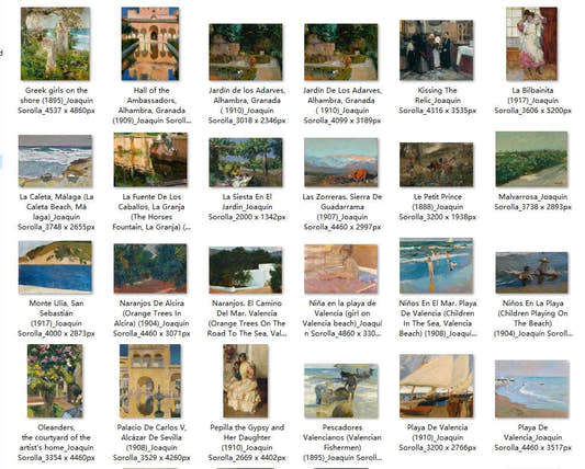 79 Painting Images by Joaquín Sorolla Spanish, 1863 – 1923 - Tibetan Buddhist thangka, detailed view