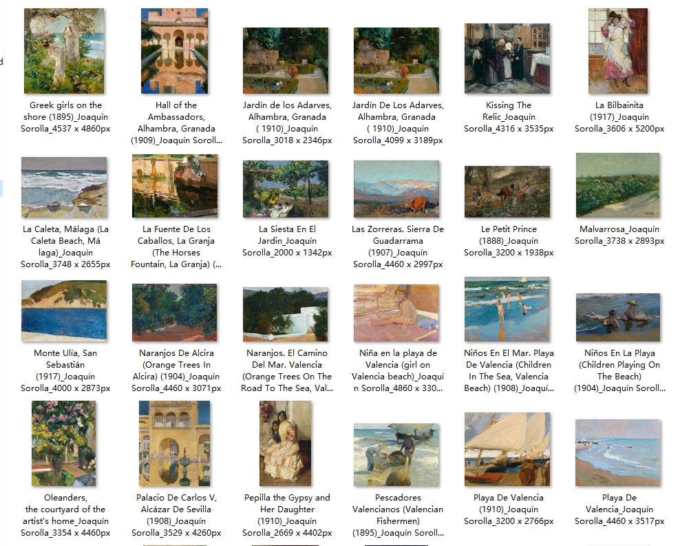 79 Painting Images by Joaquín Sorolla Spanish, 1863 – 1923 - Tibetan Buddhist thangka, detailed view