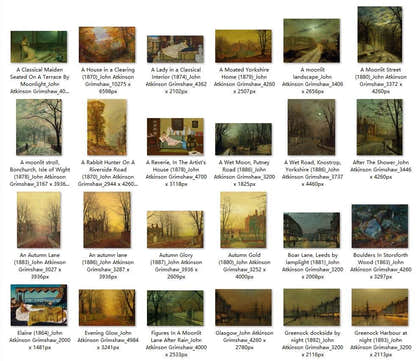 72 Painting Images by John Atkinson Grimshaw English, 1836 – 1893 - Tibetan Buddhist thangka, front view