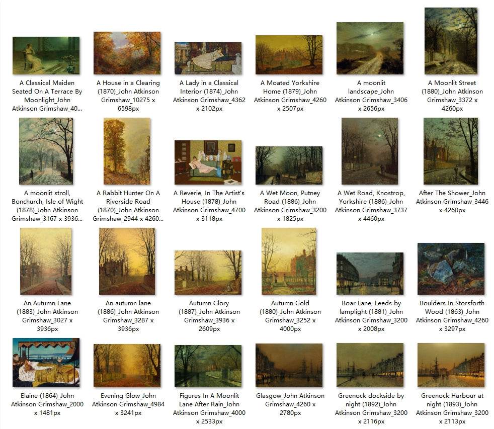 72 Painting Images by John Atkinson Grimshaw English, 1836 – 1893 - Tibetan Buddhist thangka, front view