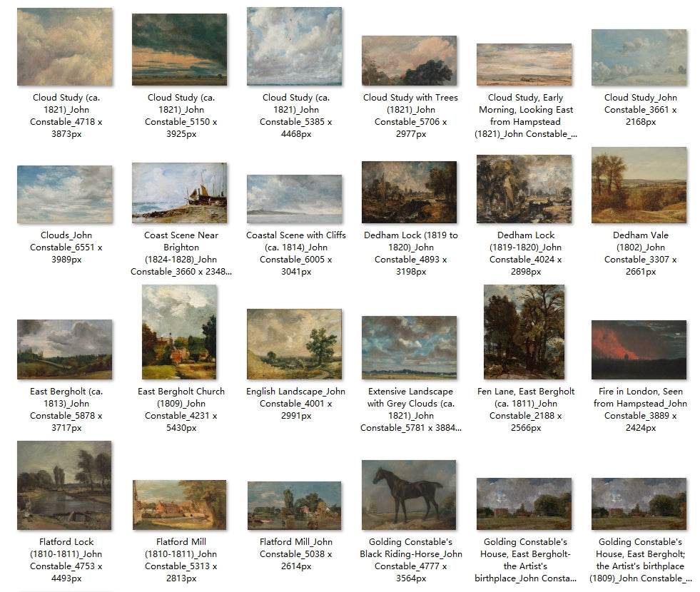 109 Painting Images by John Constable English, 1776-1837 - Tibetan Buddhist thangka, detailed view
