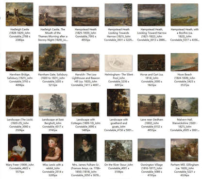 109 Painting Images by John Constable English, 1776-1837 - Tibetan Buddhist thangka, close-up detail
