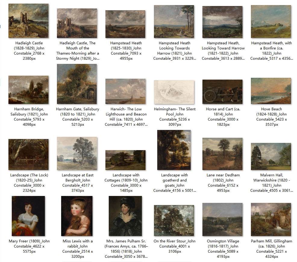 109 Painting Images by John Constable English, 1776-1837 - Tibetan Buddhist thangka, close-up detail