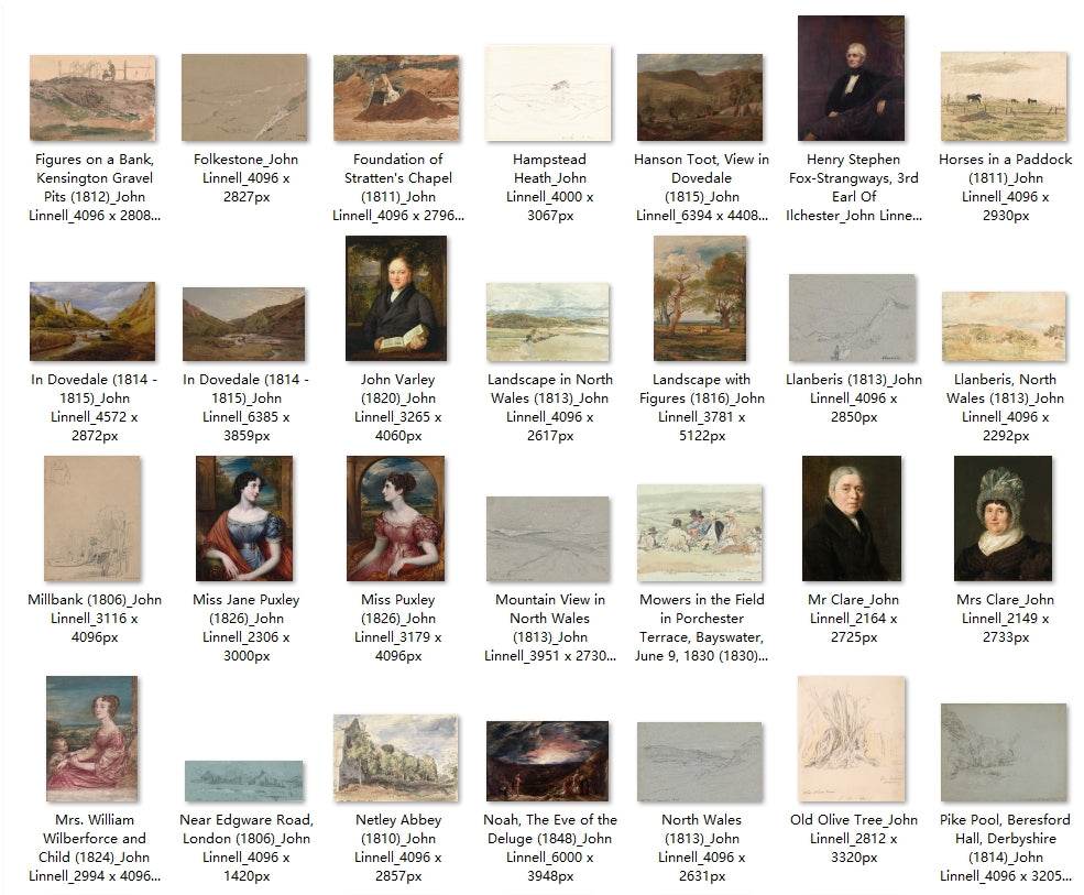93 Painting Images by John Linnell English, 1792-1882 - Tibetan Buddhist thangka, detailed view
