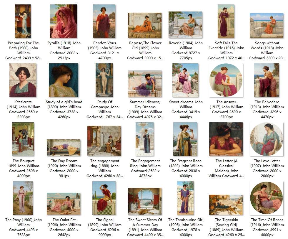 92 Painting Images by John William Godward English, 1861–1922 - Tibetan Buddhist thangka, close-up detail