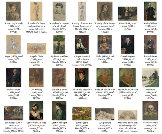 93 Painting Images by Jozef Hanula (Slovak, 1863-1944)